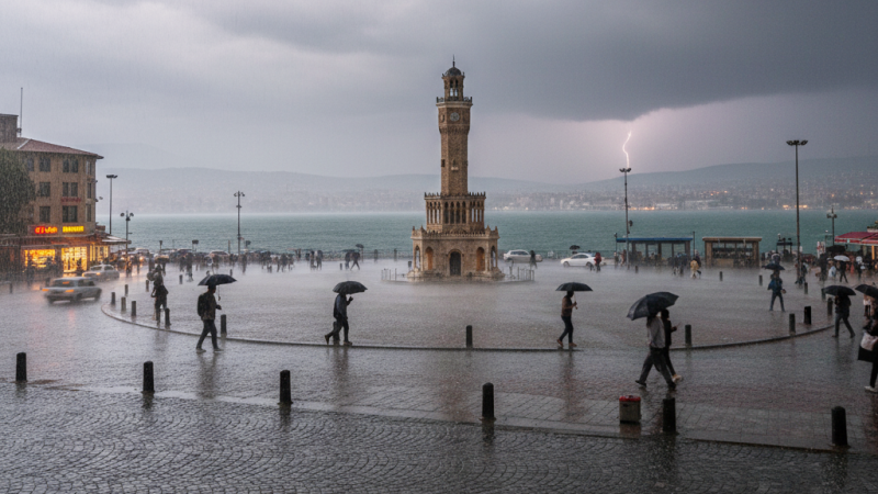 İzmir’de sıcaklıklar düşüyor, Pazartesi’den Çarşamba’ya yağmur sürecek